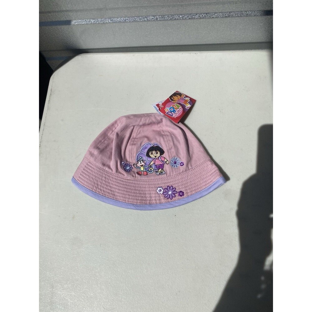 VTG 2005 Dora the Explorer Boots Bucket Hat NWT Toddler Pink Purple Viacom Y2K
